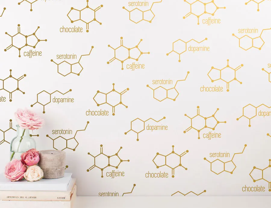 Набор из 20 наклеек на стену с химической структурой уникальный виниловый