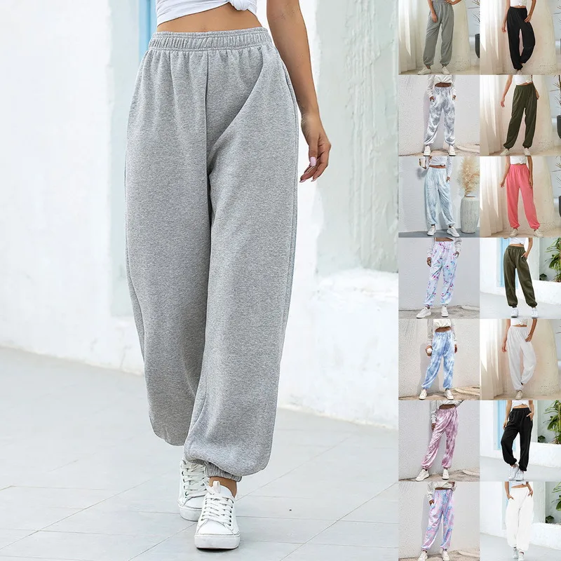 Wide Leg Sweatpants for Women Elastic High Waisted Baggy Sweat Pants Teen  Girls Oversized Straight Leg Sweatpants - AliExpress