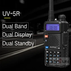 Baofeng — walkie talkie UV 5R 8 W haute puissance, longue portée 10km VHF/UHF, double bande, radio bidirectionnelle, Pofung UV 5R chasse 