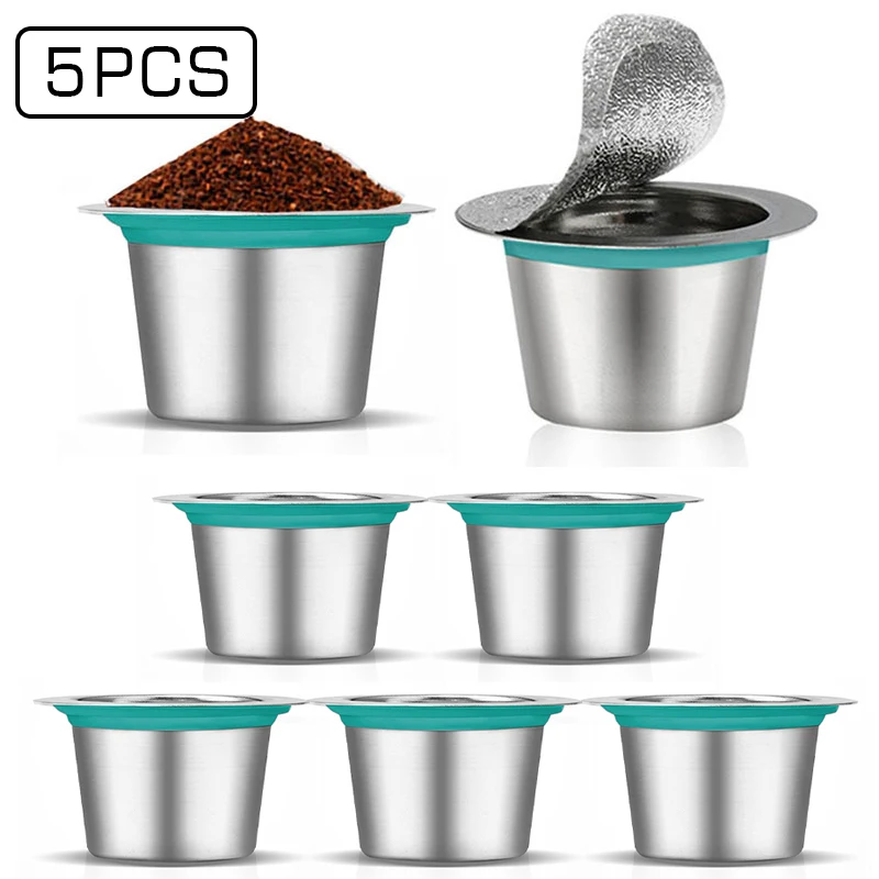 5 шт многоразовые капсулы из нержавеющей стали для кофе Nespresso
