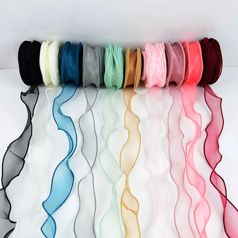 10 Yards Lace Ribbon Organza Bow Silk Gift Wrapping Decoration Hair Ornament Wedding Party Decor Supplies | Дом и сад