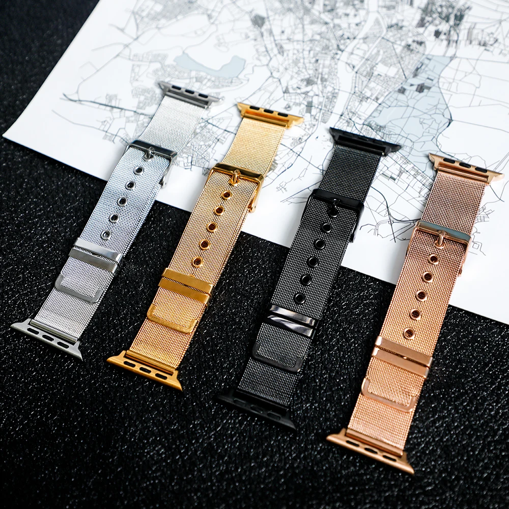 Ремешок из нержавеющей стали для миланских петель apple watch 5 4 3 2 pulseira correa apple watch 44 мм 38 мм 40 мм iwatch Band 42 мм ремешок для часов