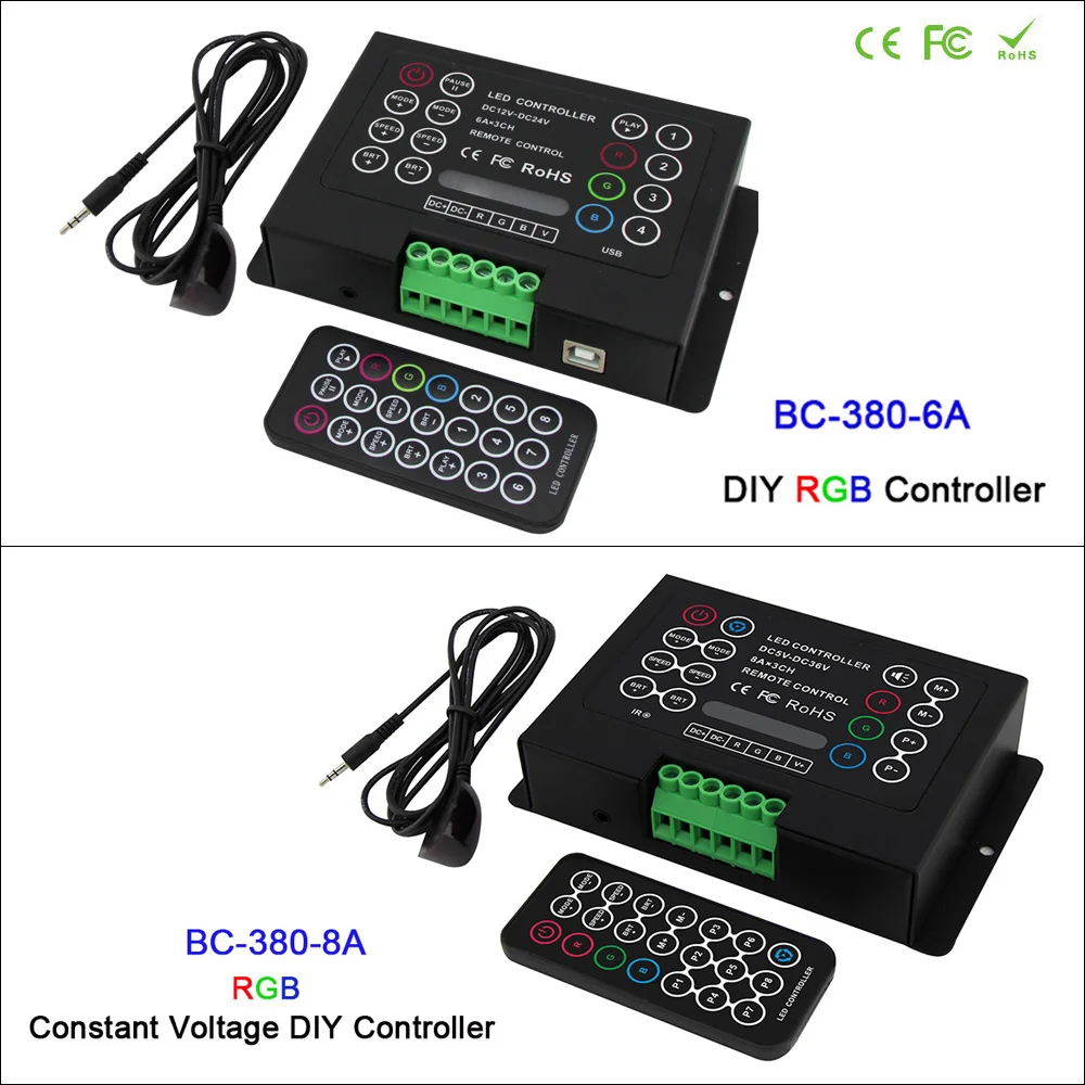 

3CH Led RGB strip Controller DC12V-24V 6A*3CH / 8A*3CH CV DIY Controller with Wireless remote for 5050 3528 RGB led strip light