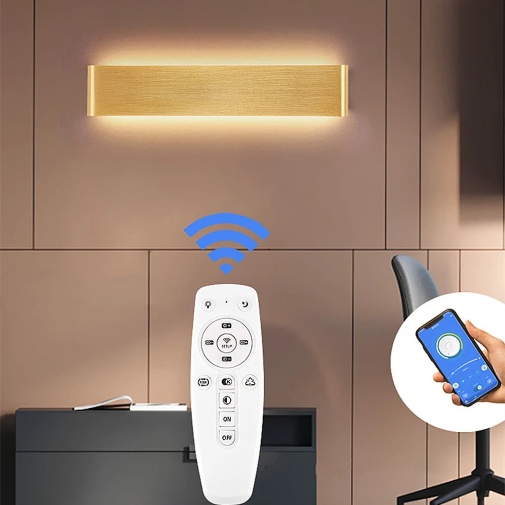 Modern LED Wall Lamp with Remote Bluetooth APP Control Tricolor