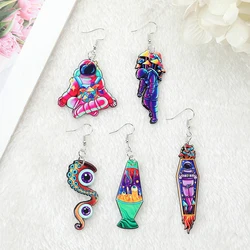 1 pair Fashion Drop Earrings Creepy Crutch Champagne Candles Cup Jewelry Flatback Acrylic Holiday Gifts