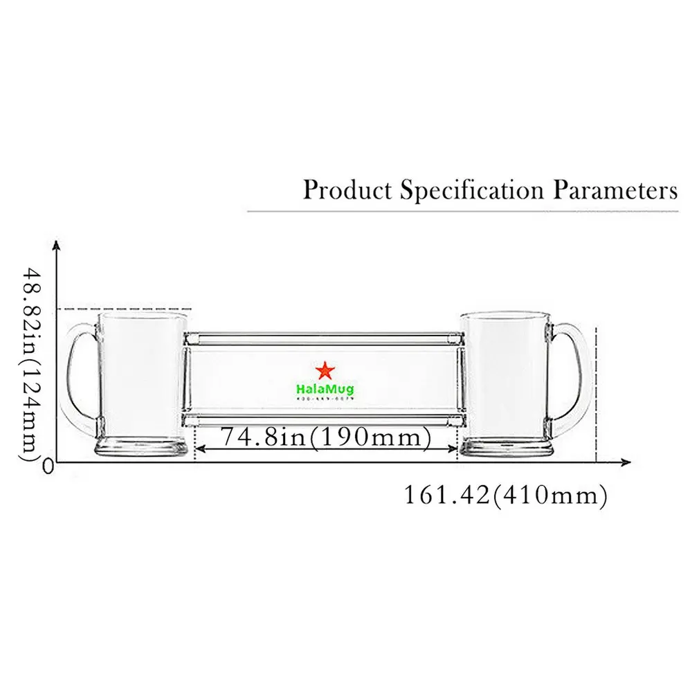 New Conjoined Beer Cup 2-in-1 Transparent Double Person Wine Glass Making Friends Cup HalaMug For Bar Party Game Funny Gift