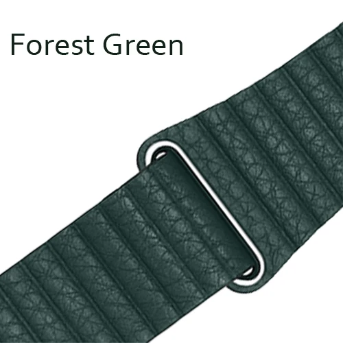 Forest Green Кожаный ремешок-петля для apple watch series 5 4 band correa apple watch 44 мм 40 мм 42 мм 38 мм iwatch 5 4 3 2 1 браслет pulseira - Цвет ремешка: Forest Green