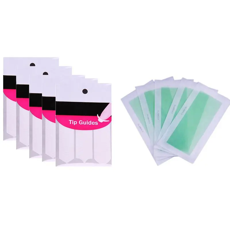 5Pcs Face Body Hair Removal Remover Depilatory Cold Wax Strips with Pro 3 Styles Art Guide Tips Manicure Paper Stickers | Красота и
