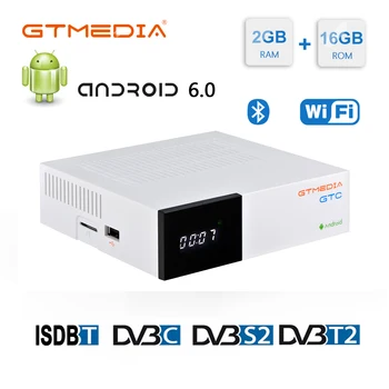 

GTmedia GTC FTA Satellite Receiver DVB S2 Biss VU Receptor DVB-C Tuner dvb T2 4K Android tv box ISDB-T Bluetooth 4.0 Decoder