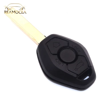 

Reamocea 3 Button Uncut Blade Car Key Replacement Remote Key Fob Black Case Shell Fit for BMW E31 E32 E34 E36 E38 E39 E46 Z3