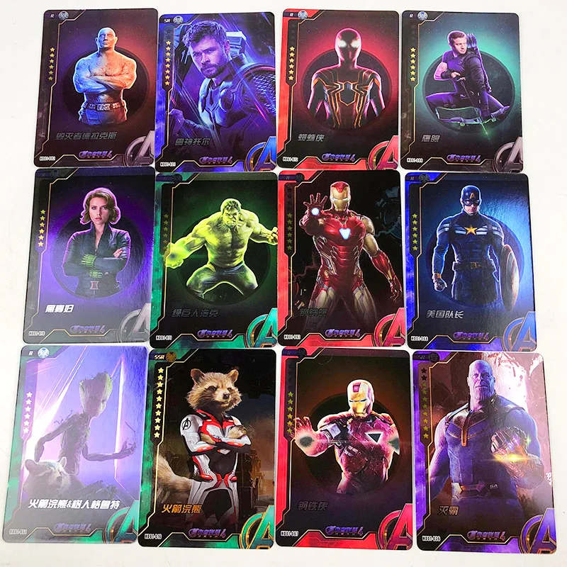 240 шт. Marvel Мстители эндгейм танос Человек-паук Халк Железный человек Капитан Тор Wolverine коллекция карт игрушки