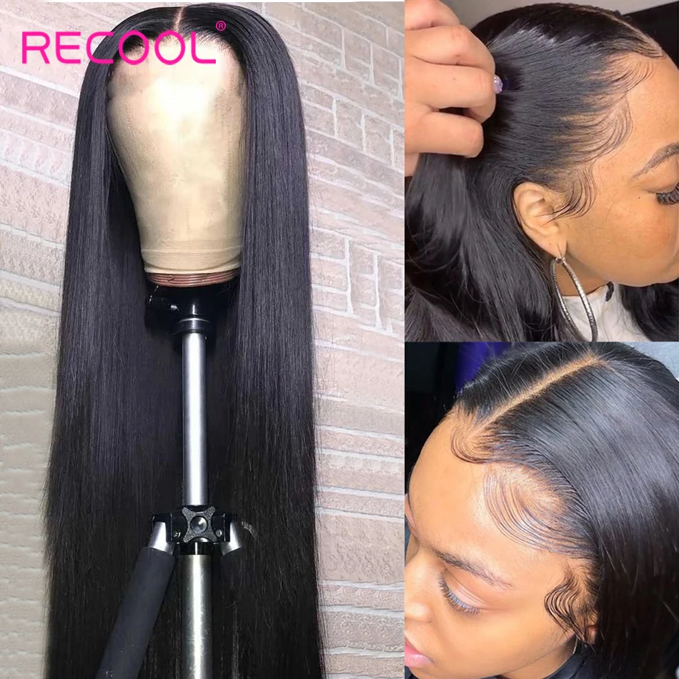 Recool Lace Front Human Hair Wigs Bone Straight Lace Front Wigs HD Frontal Wig Ready To Go Wig Human Hair