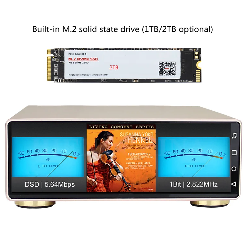Digital Audio Player JF Digital MX-3 Android 10.0 WiFi HDD HHD Audio HiFi Player 32Bit/348KHz DSD512 BT5.0 USB Coaxial I2S IIS Russian Korean Menu