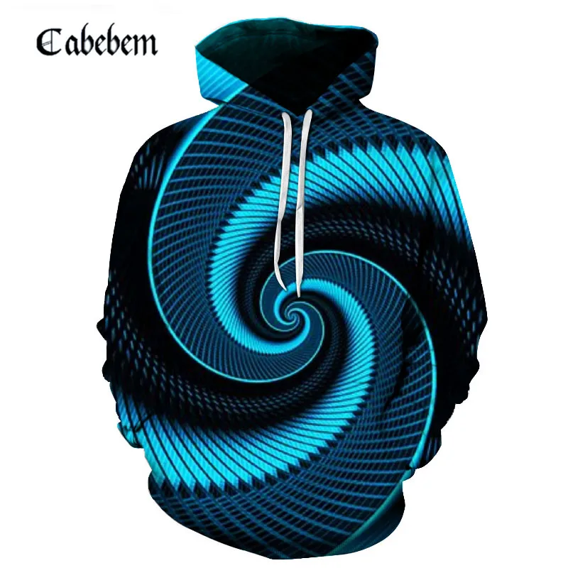 

2019 Men Hoodie Geometric Digital Swirl 3D Hoodie Personality Graphic Vortex Printing Sweatshirt Men Casual Punk Slim Hoodie