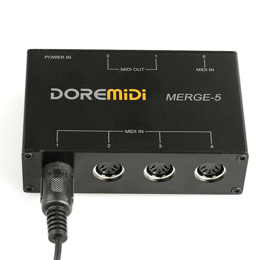 

NEW DOREMiDi MERGE-5 Input MIDI Interface Box Power Converter Adapter Controller Electric Guitar Parts Accessories