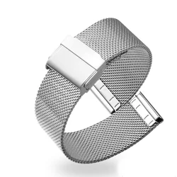 Stainless Steel Milanese Loop Mesh Watch Strap with Straight Ends and Buckle Closure - 16mm (Sliver)