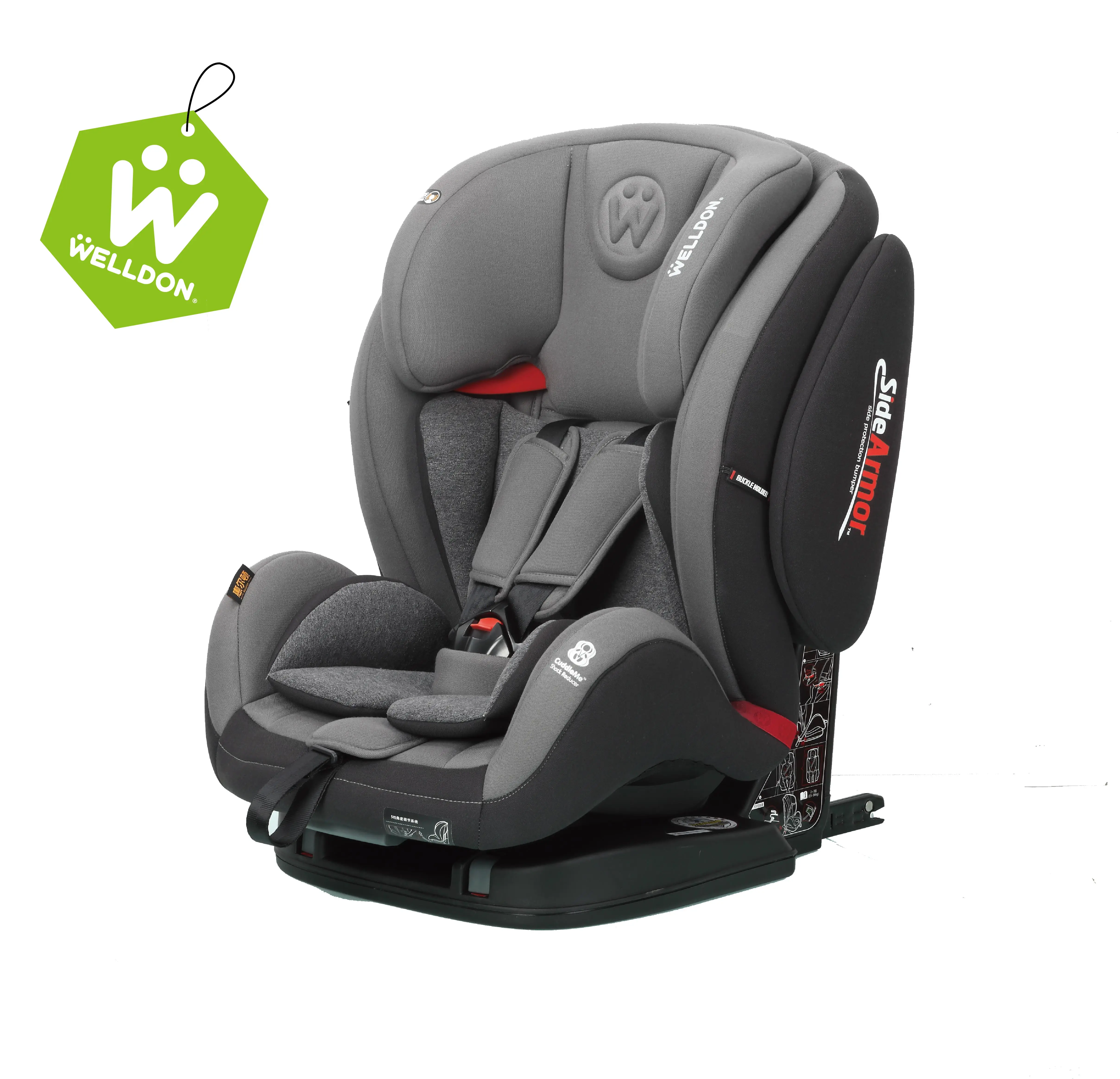 Welldon Baby Car seat 9 Months 12 Years Flame Retardant Fabric Head