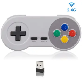 

Wireless Game Controller 2.4G gamepads SNES/NES Super classic retro gaming joypad PC game console handle for Windows 98 ME Vista