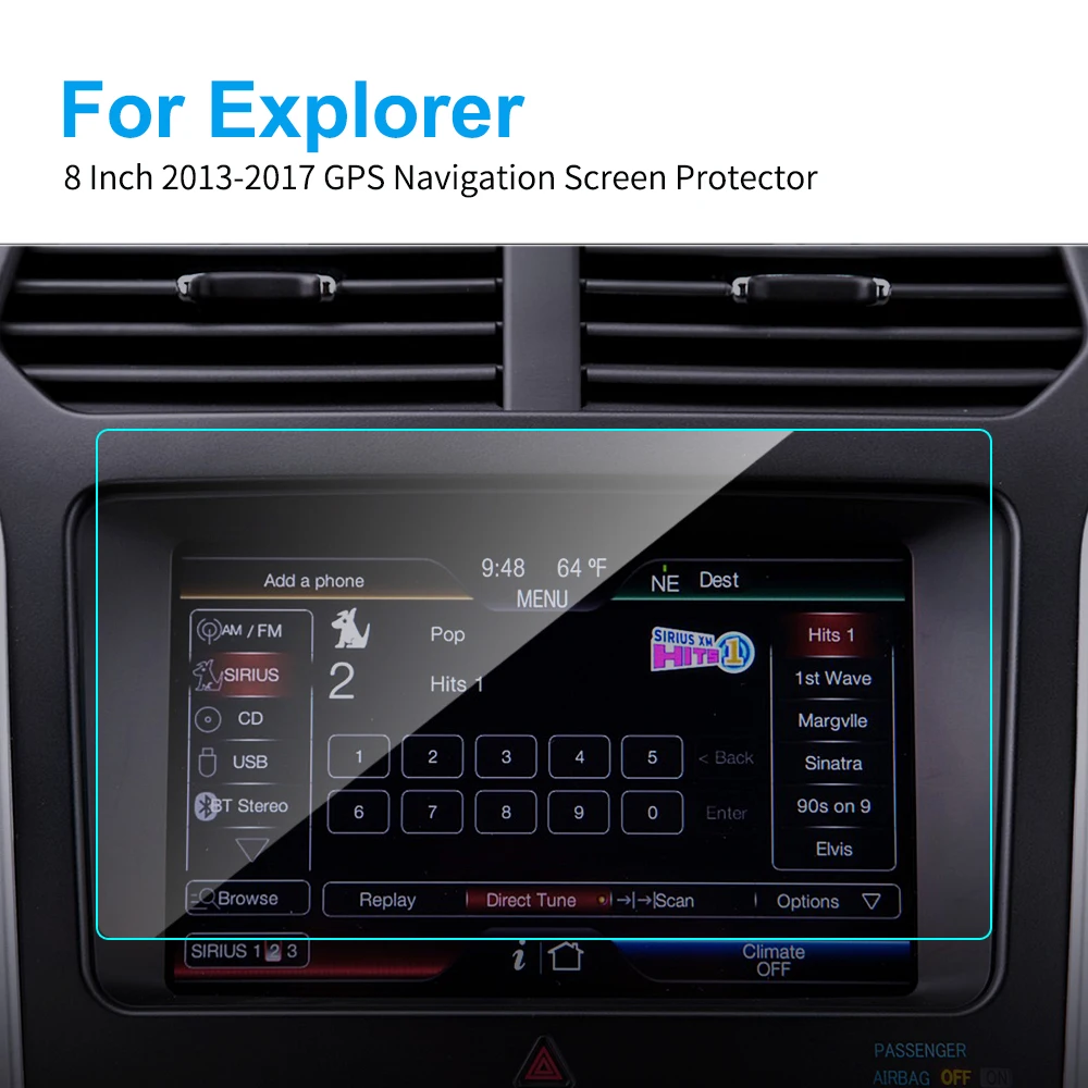 

8 Inch Car Screen Protector Steel Protective Film Auto GPS Navigation Tempered Glass for Ford Explorer 2013-17 Car Accessories