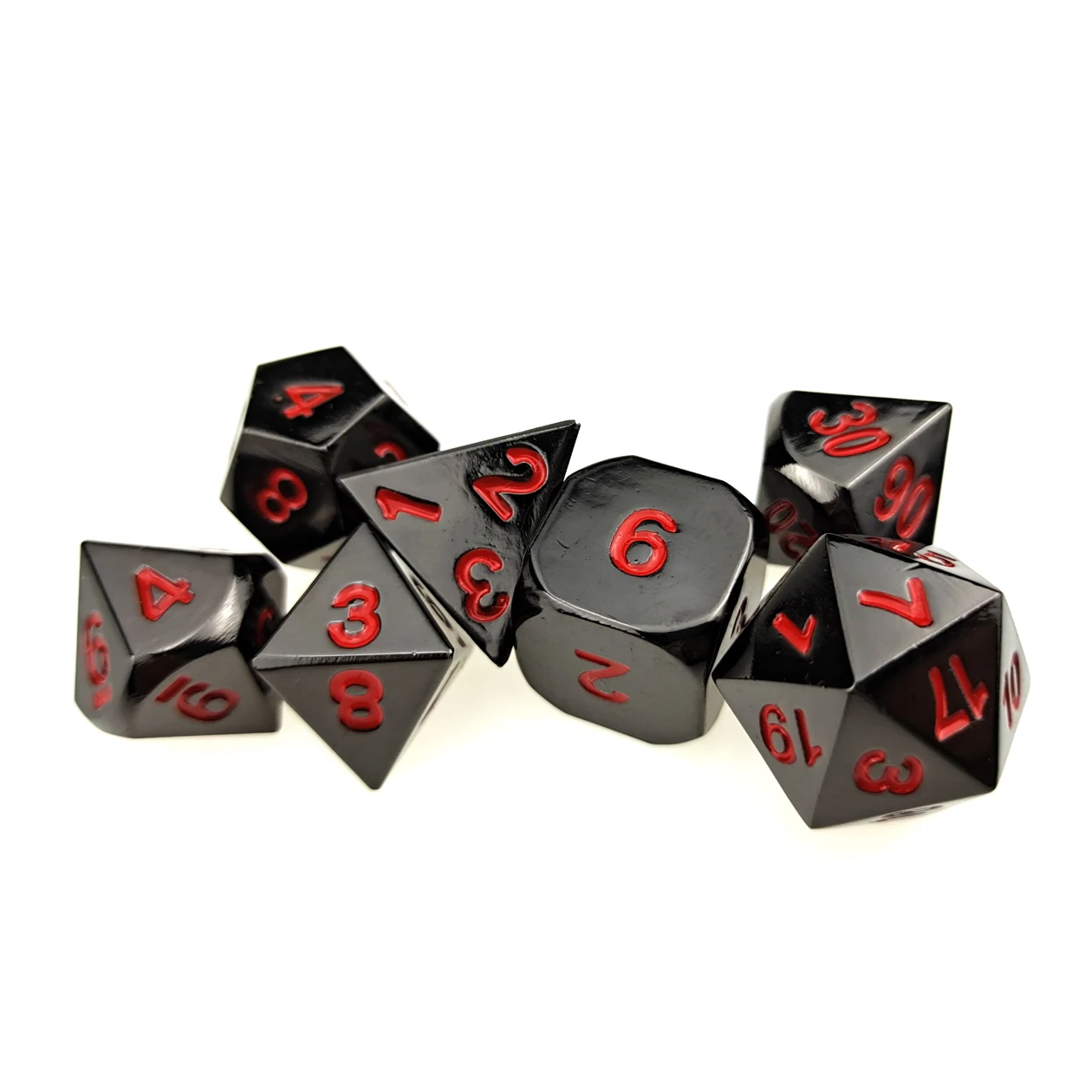 UONUOT 7pcs DND Metal Dice Set with Black Pouches D&D Polyhedral Dice for Dungeons and Dragons Role Playing Dice Games RPGs 