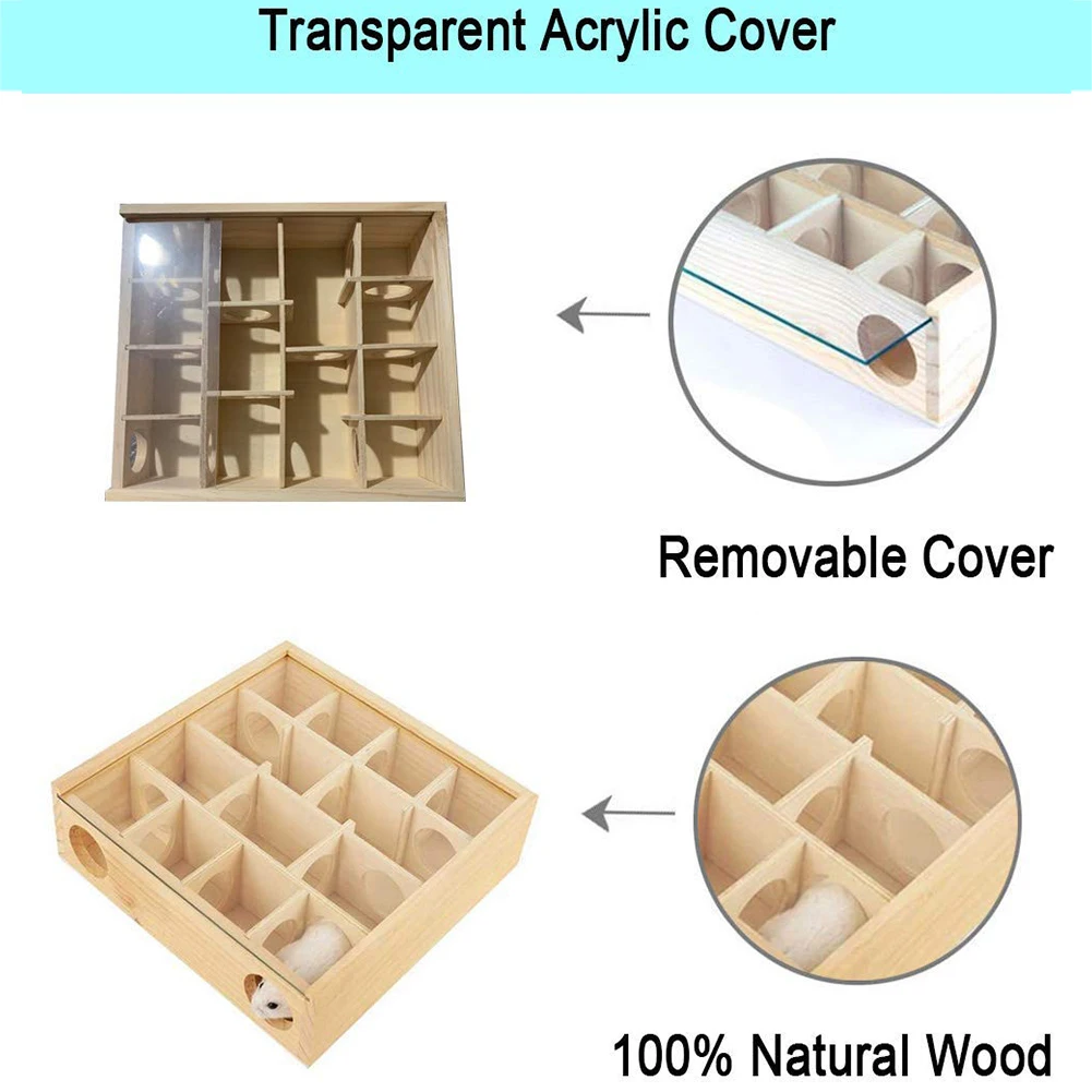 Отверстия для обучения нетоксичные забавные аксессуары со стеклянной крышкой отсеки для игры в мышь товары для домашних животных игрушка