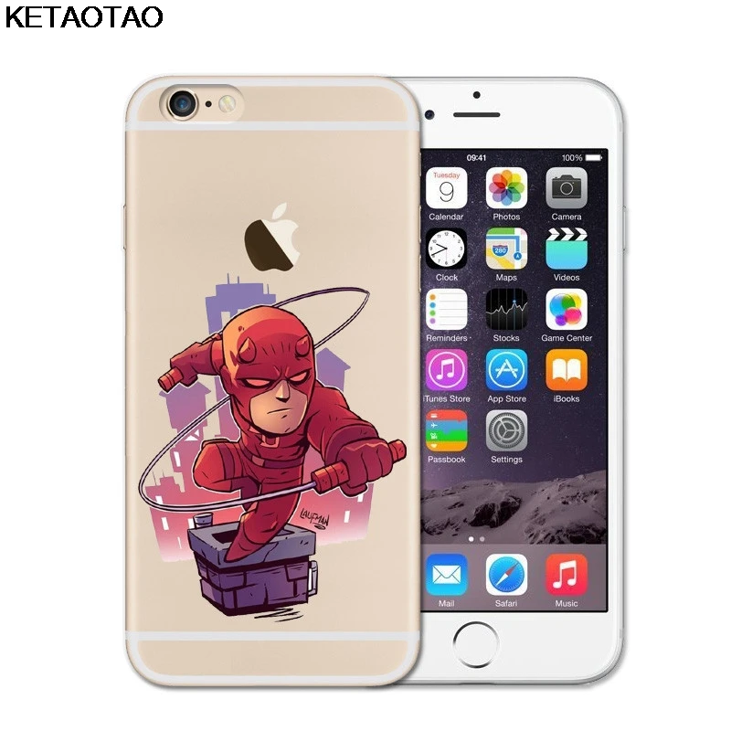 KETAOTAO Marvel DC Comics супергерой чехол для телефона s для iPhone 4S 5C 5S 6 6S 7 8 Plus X Чехол кристально чистый мягкий TPU чехол s - Цвет: Лаванда