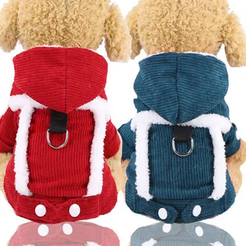 

Thicker Dog Clothes Coat Dogs Clothing Fashion Warm Small Pet Outfits Soft Cotton Autumn Winter Hoodie Blue Boy Ropa Para Perro