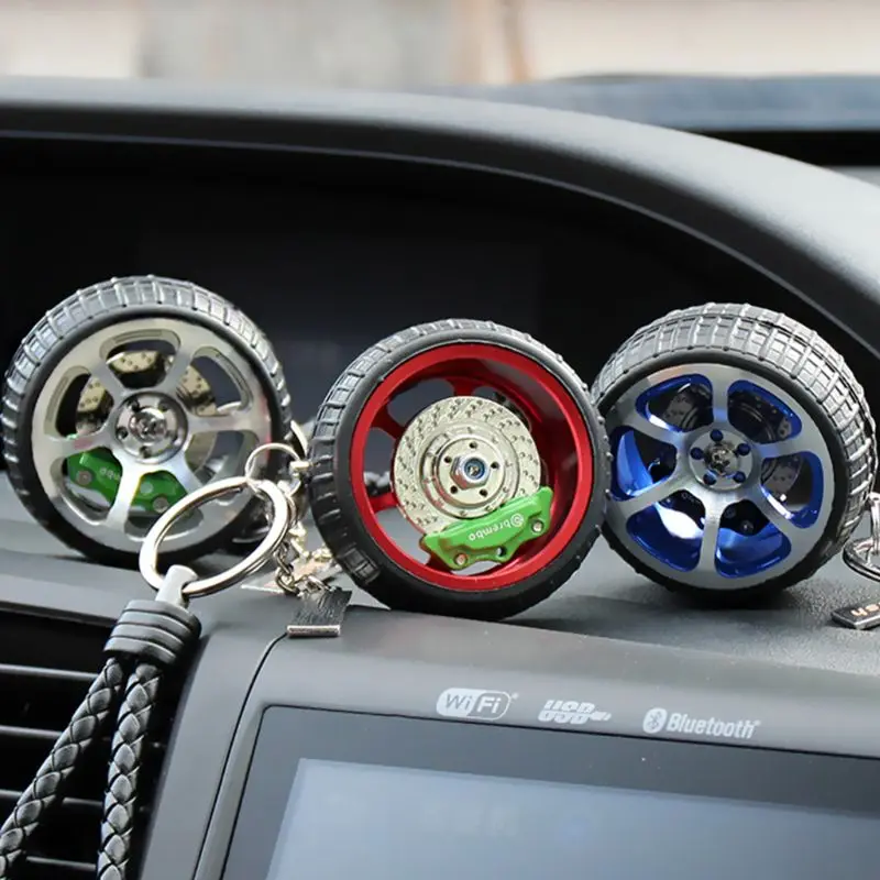 

Car Wheel Key Ring With Brake Discs Car Tire Wheel Keychain Auto Car Key Chain