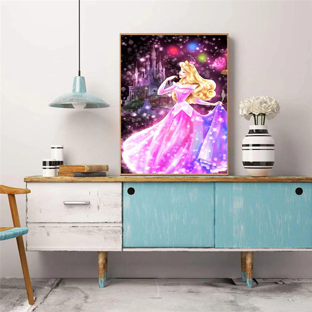 Diamond Painting Disney Princess Characters 5D DIY Art Cartoon Portrait Mosaic Embroidery Hobby Round Drill Home Mural Decor diamond painting