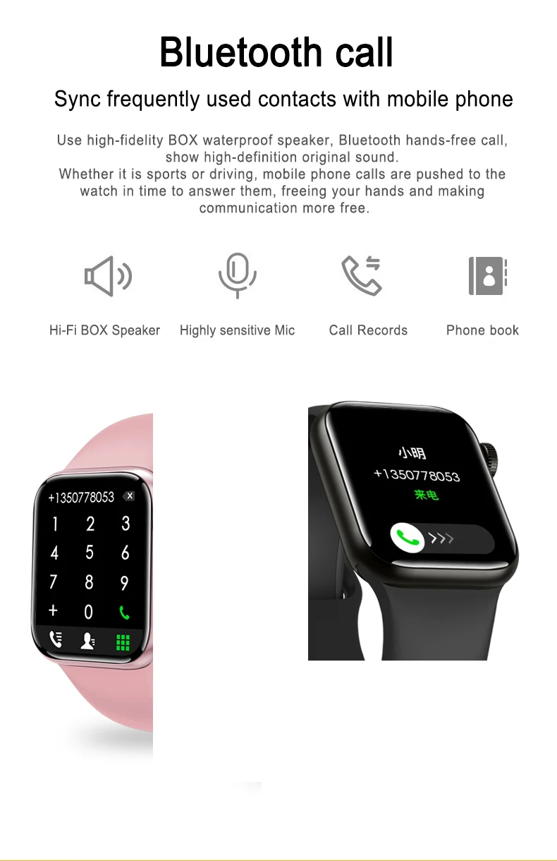 Original M36 Plus 1.8 inch Smart Watch 44MM Bluetooth Call Wireless Charging IP67 Waterproof Music Play Password Lock Smartwatch