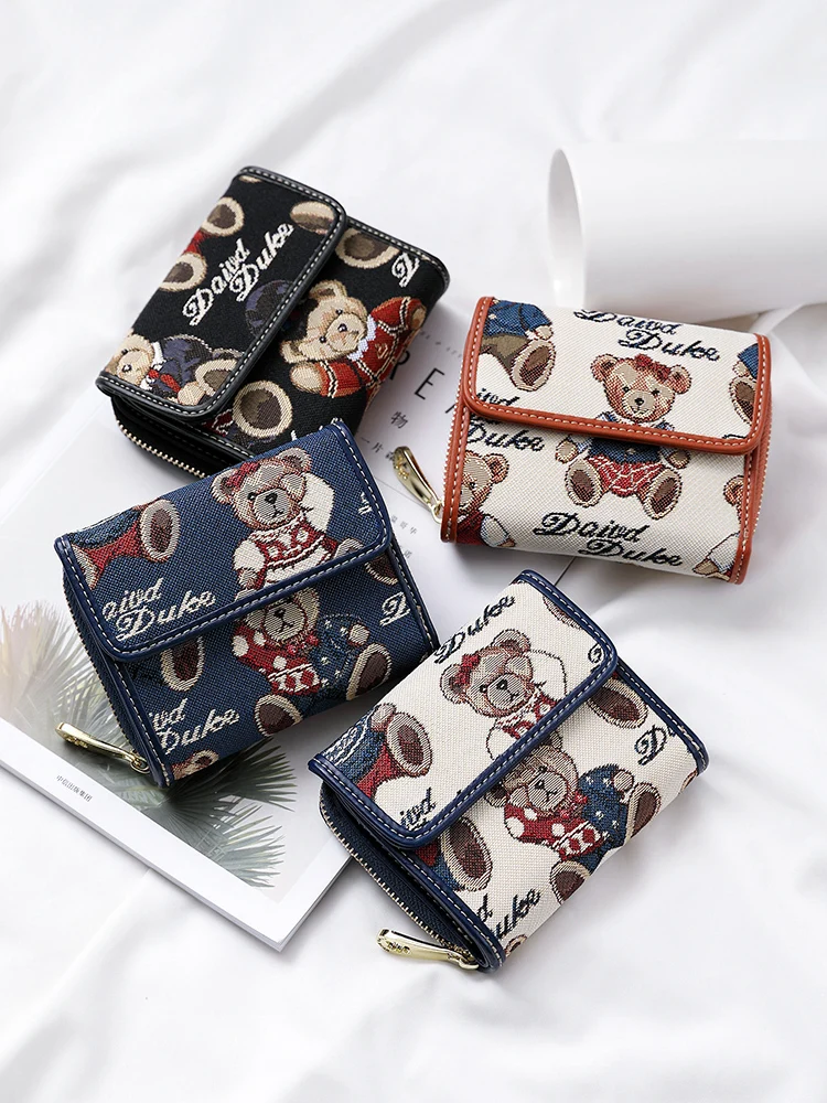 Women's Wallet Female Brief Paragraph New Fashion Students Small And Pure And Fresh Ms. Lovely Small Purse Hand Wallets