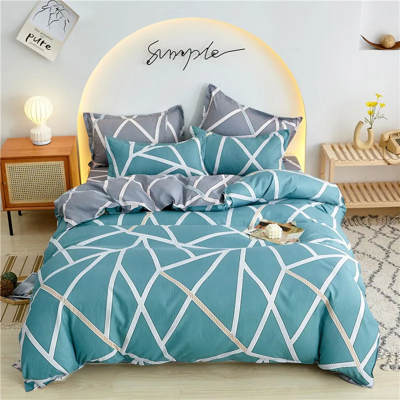 Boys Girls Bedding Set New Bed Linen Sheet Plaid Duvet Cover Single Double Queen King Quilt Covers Sets Bedclothes | Дом и сад