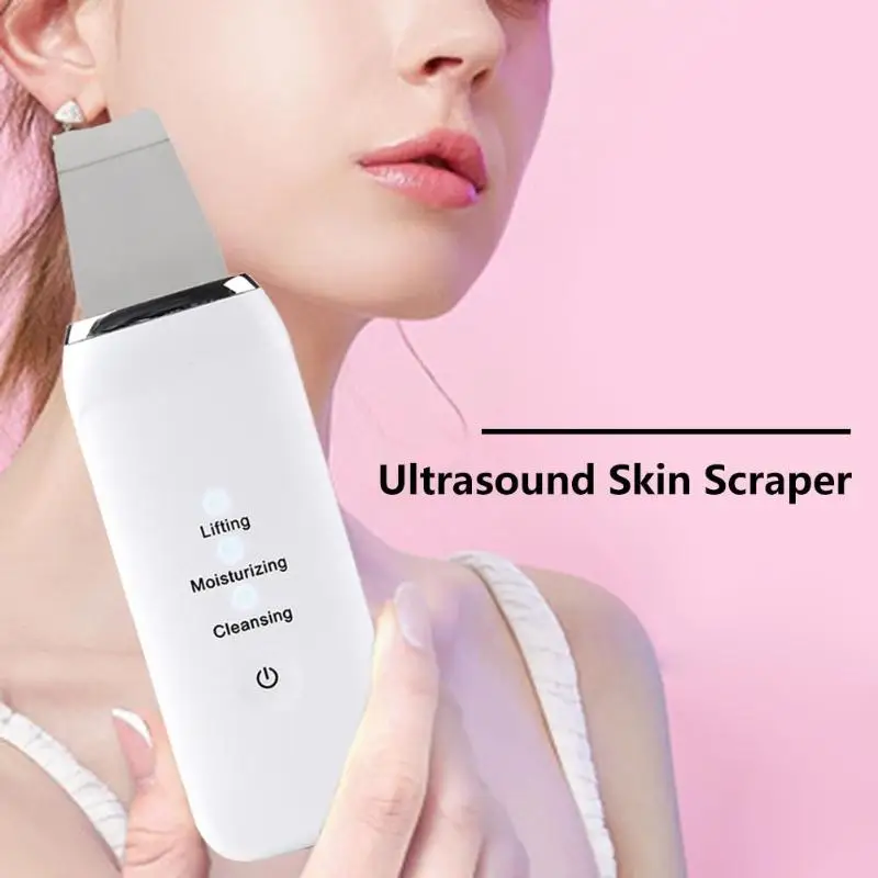 

Ultrasonic Facial Cleaner USB Rechargeable Skin Scrubber Remove Dirt Blackhead Reduce Wrinkles and Spots Face Cleaning Device