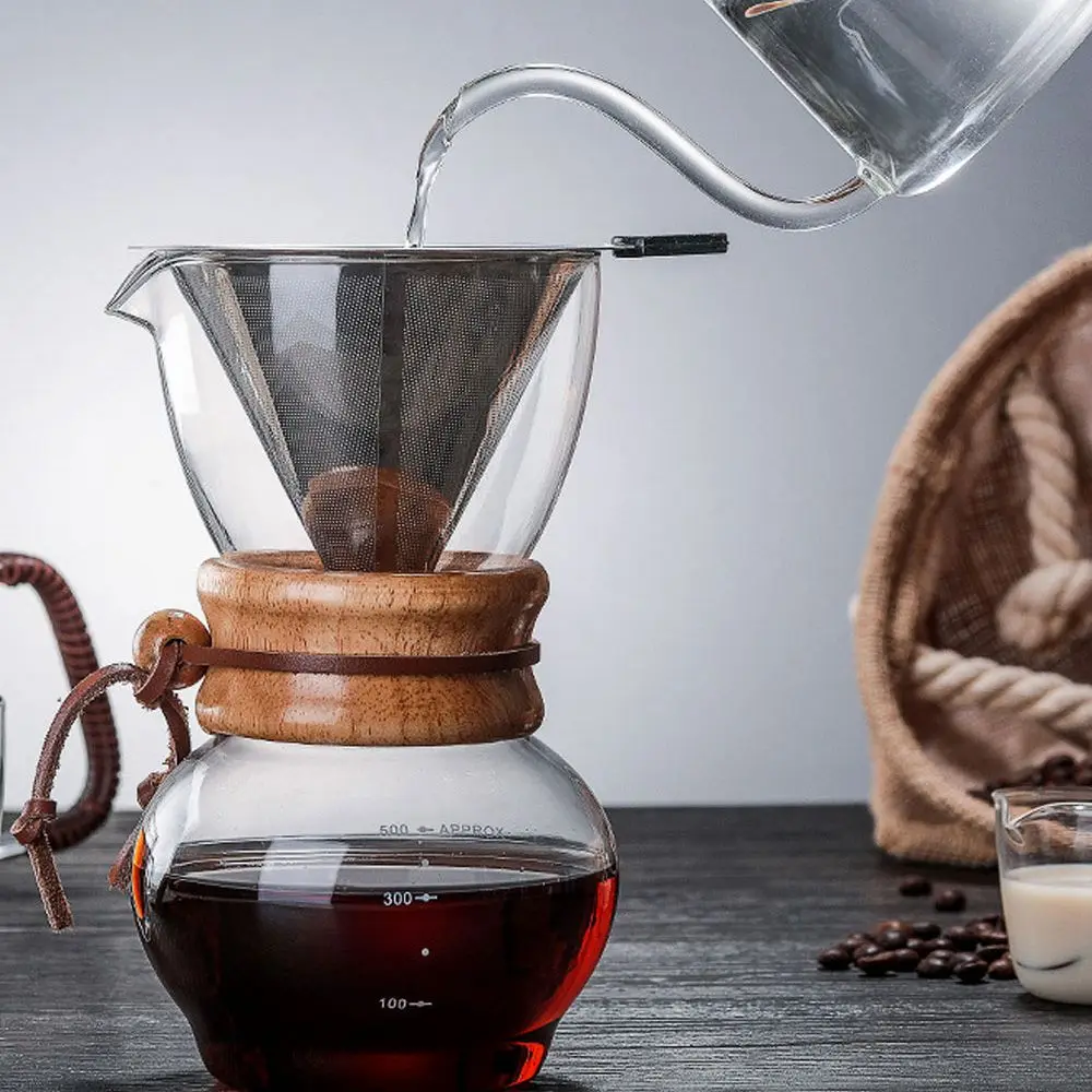 Free Shipping Coffee driper Coffee drop pot Wooden/ Metal Hand Explosion-proof Made Coffee Maker