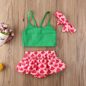 

Summer New Toddler Kids Girls Clothes Sets Cute Flowers Print Sleeveless Vest+Shorts 2Pcs Newborn Baby Infant Costumes