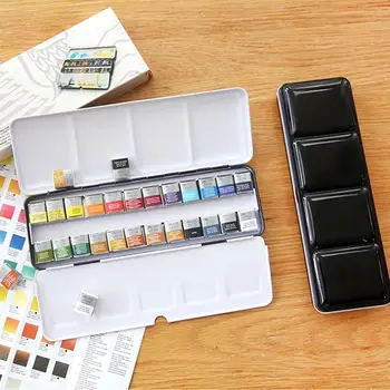 

12/24/36/48 Color Transparent Solid Watercolor Paint Suitable For Painting Paint Art Set Supplies Pen With Learners Waterco T8A4