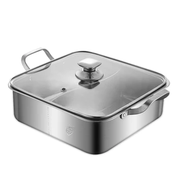 

304 stainless steel Mandarin duck pot heated evenly hot pot large capacity pot rinse pot dense spot welding thickened household