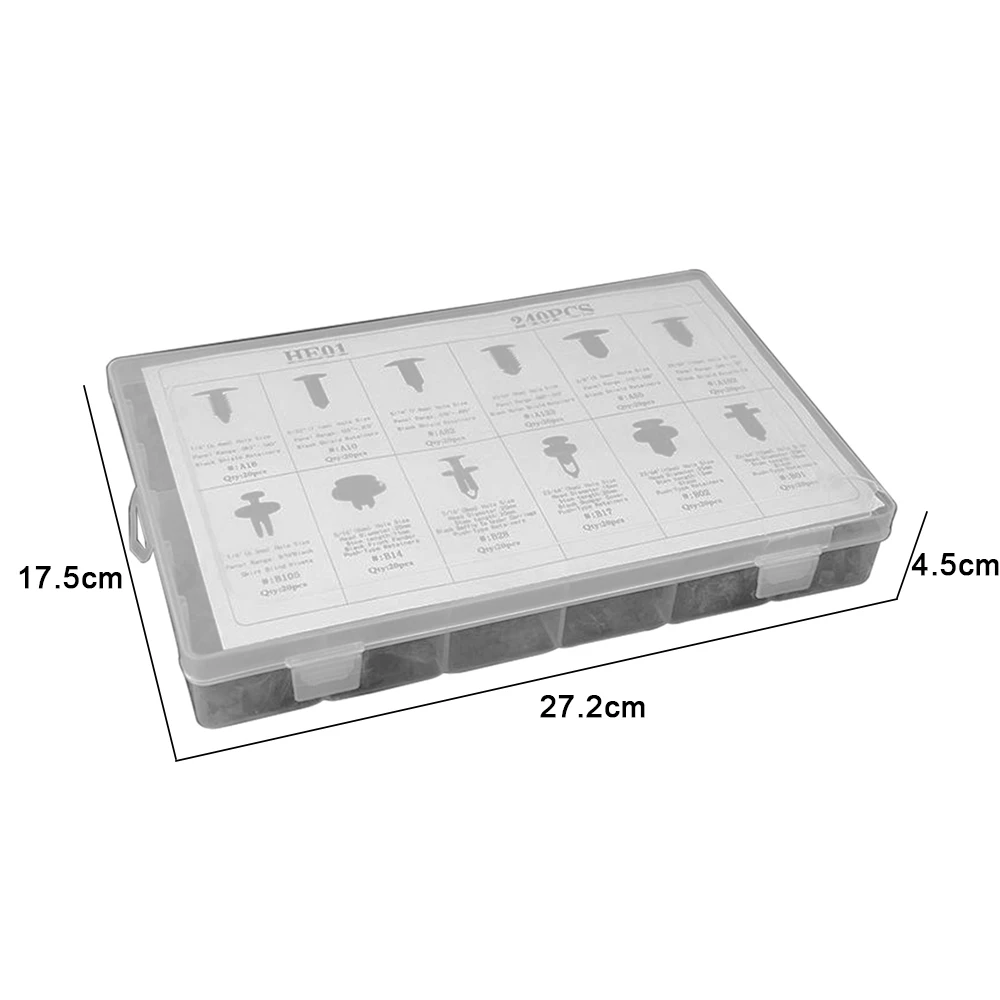 

240pcs Car Body RetainerPush Type Pin RivetTrim Clip Panel Mould Assortment Y7
