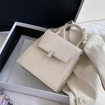 

Crocodile pattern Tote bag 2020 Fashion New High-quality PU Leather Women's Designer Handbag Pearl Chain Shoulder Messenger Bag