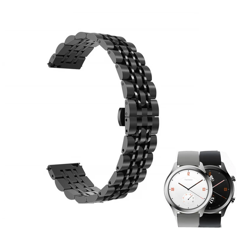 

Replacement Stainless Steel Strap For Ticwatch C2 Black Onyx/Platinum Smartwatch Watchband Bracelet belt
