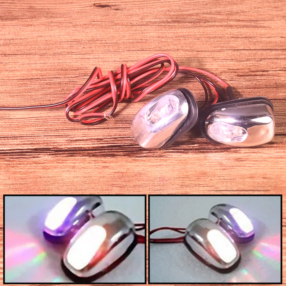2X Universal Car LED Light Lamp Windshield Washer Wiper Jet Water Spray Nozzle Spout Wiper Washer Eye Fit for BMW HONDA FORD VW (2)