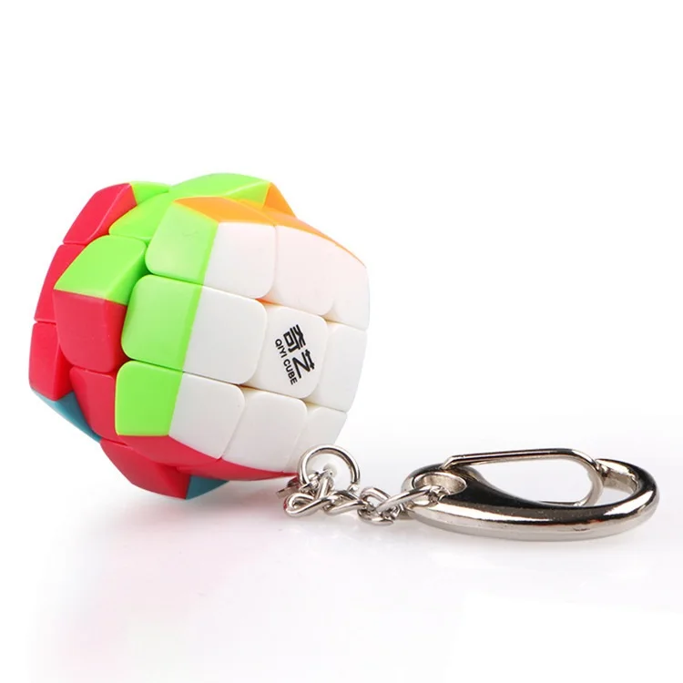 

QiYi Mini Steamed Bun Magic Cube with Key Chain Stickerless Colorful Good 3x3x3 Small 3cm Cubo Magico Educational Toy