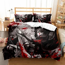 Anime Game Attack On Titan Bedding Sets Eren Kruger Jaeger Printed Duvet Cover Sets Bed Cover Sets Bedclothes Gift For Boyfriend