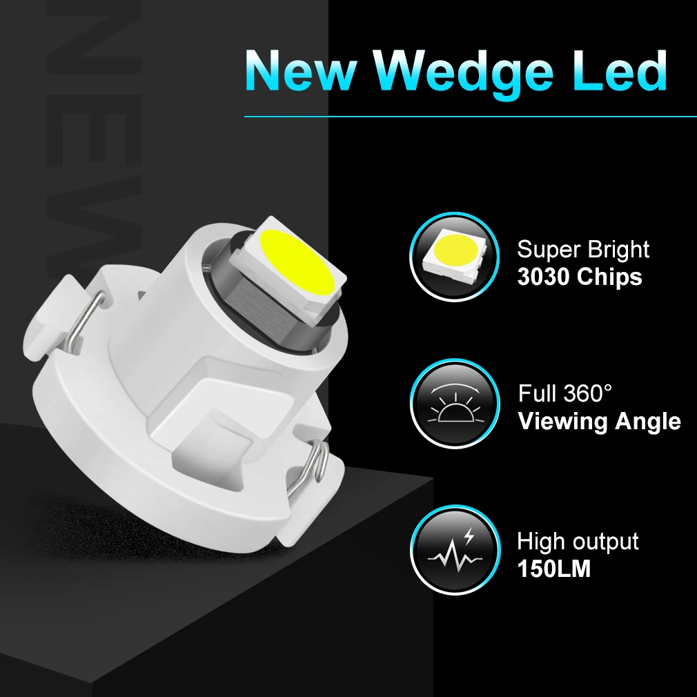 10x T5 T3 T4.2 T4.7 LED Car light Bulb Luces LED Para Auto Interior Side light Instrument Lamp Dashboard Indicator Light  12V - 2