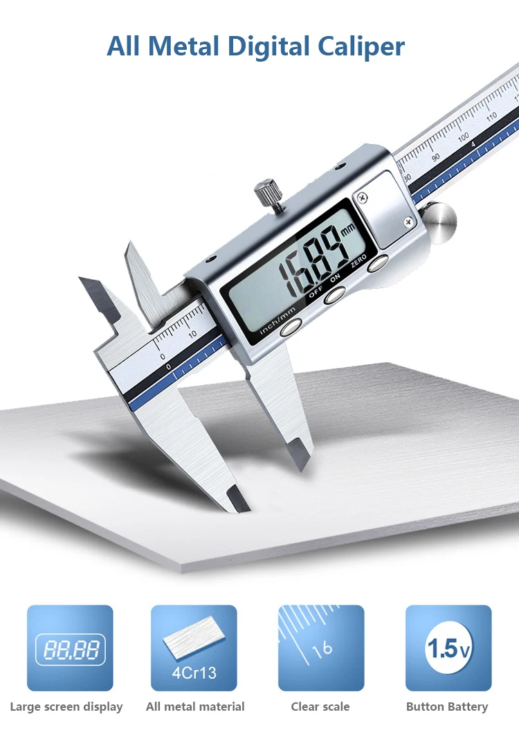 HYY-YY Stainless Steel Digital Caliper All Metal Vernier Caliper Electronic Messschieber High Precision Schuifmaat Measuring Caliber HYY-YY Stainless Steel Digital Caliper All Metal Vernier Caliper Electronic Messschieber High Precision Schuifmaat Measuring Caliber