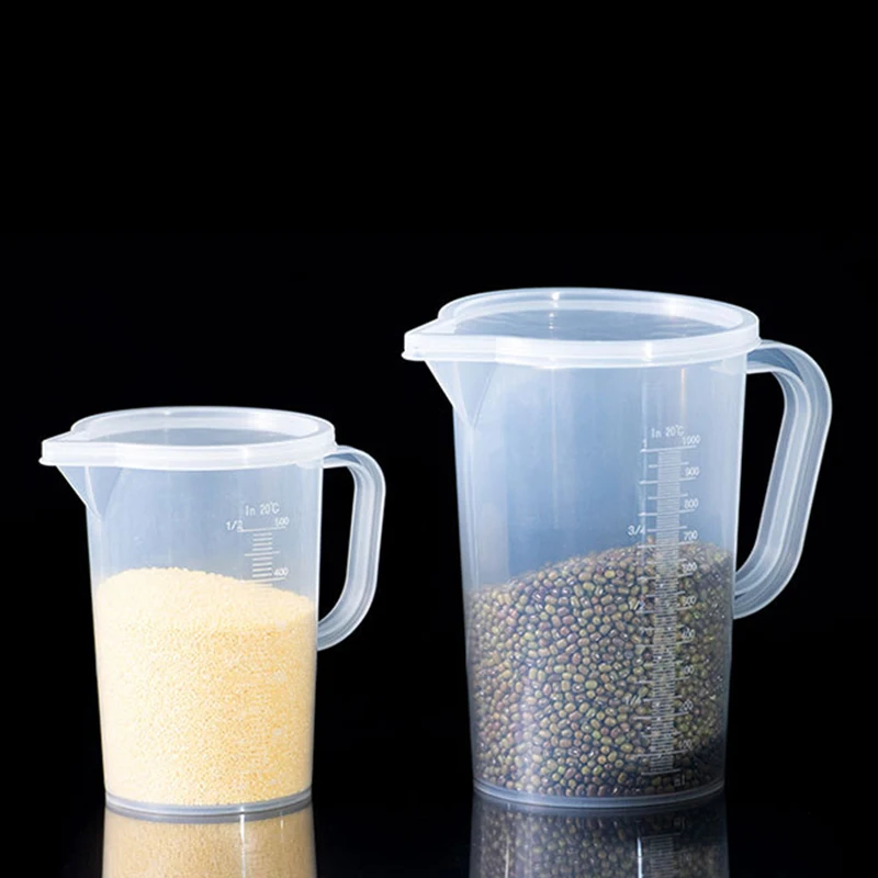 Kitchen Liquid Plastic Measuring Cup for Baking w/ Angled Grip&Spout  250-1000ML