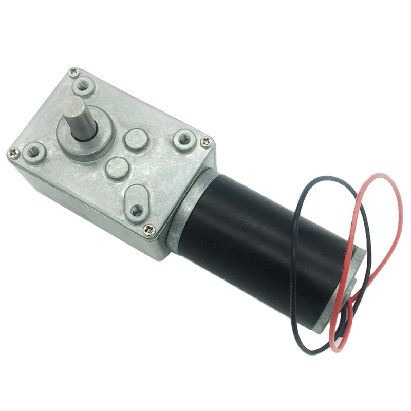 

24V DC Worm Gear Reducer Powerful High Torque Motor Reverse Gearbox Door Robot 80Rpm