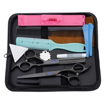 

6 Inch Barber Professional With Comb Salon Hair Scissors Set Home High Carbon Steel Cutting Hairdressing Tool Styling Portable