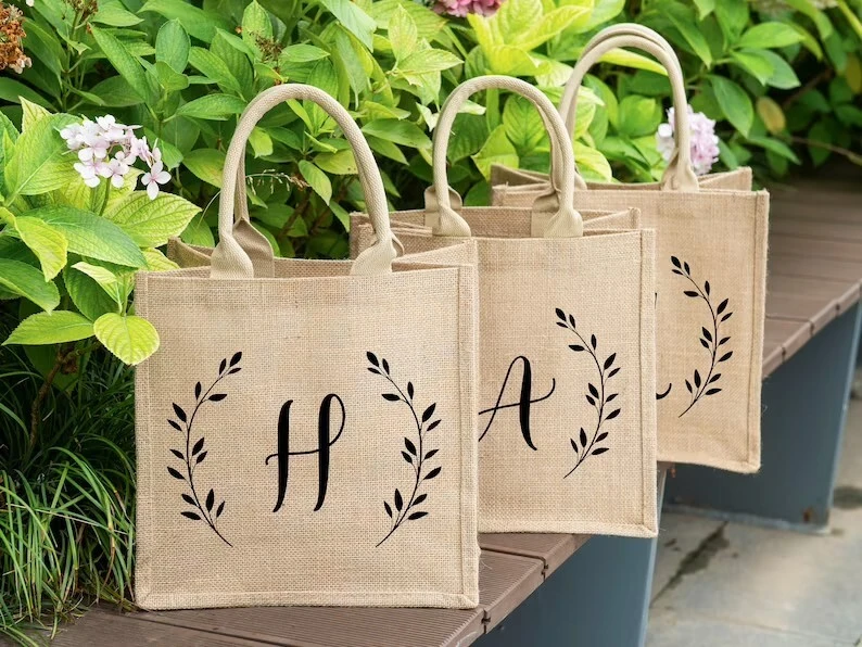 floral jute bags