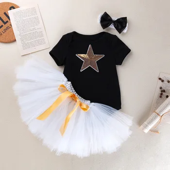 

One Years Tutu Baby Birthday Set Autumn Long Sleeve Romper Pettiskirt Girls 3 Pcs Clothing Sets Infant Girl Baptism Dress 12M